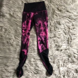 Hot Pink & Black w/mesh Lulu leggings. Size 4